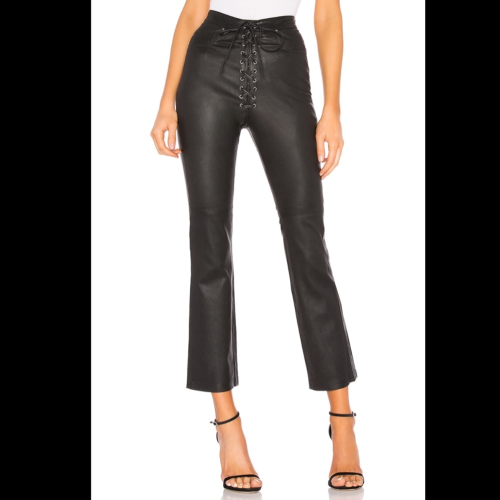 LPA Fei Leather Moto Pants Size XS